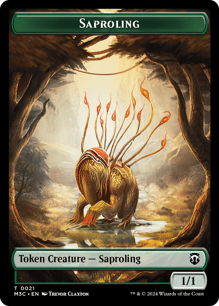 Tarmogoyf (Ripple Foil) // Saproling Double-Sided Token [Modern Horizons 3 Commander Tokens]