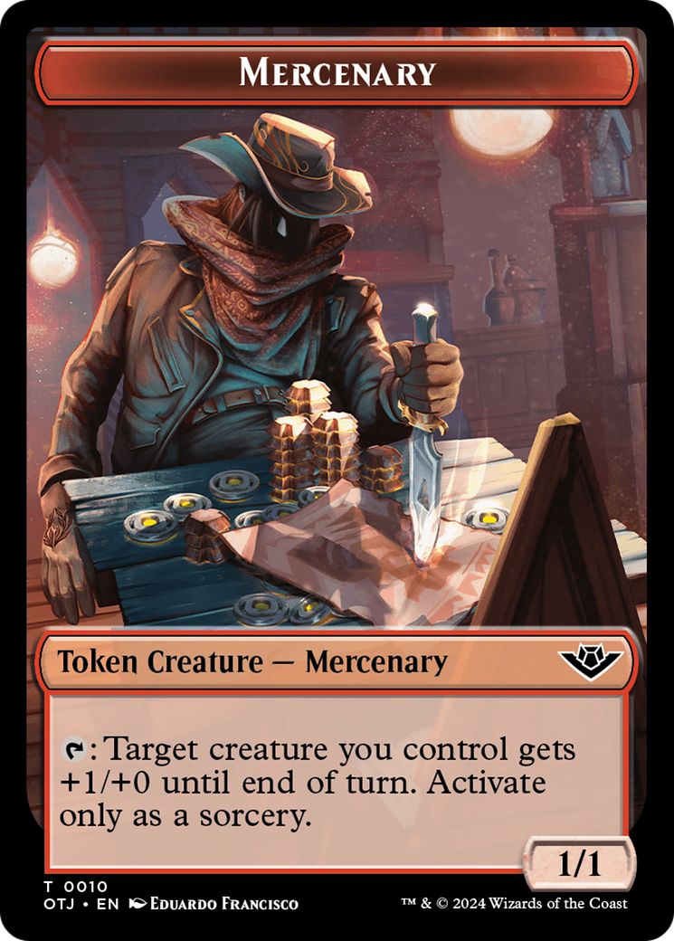 Mercenary // Varmint Double-Sided Token [Outlaws of Thunder Junction Tokens]