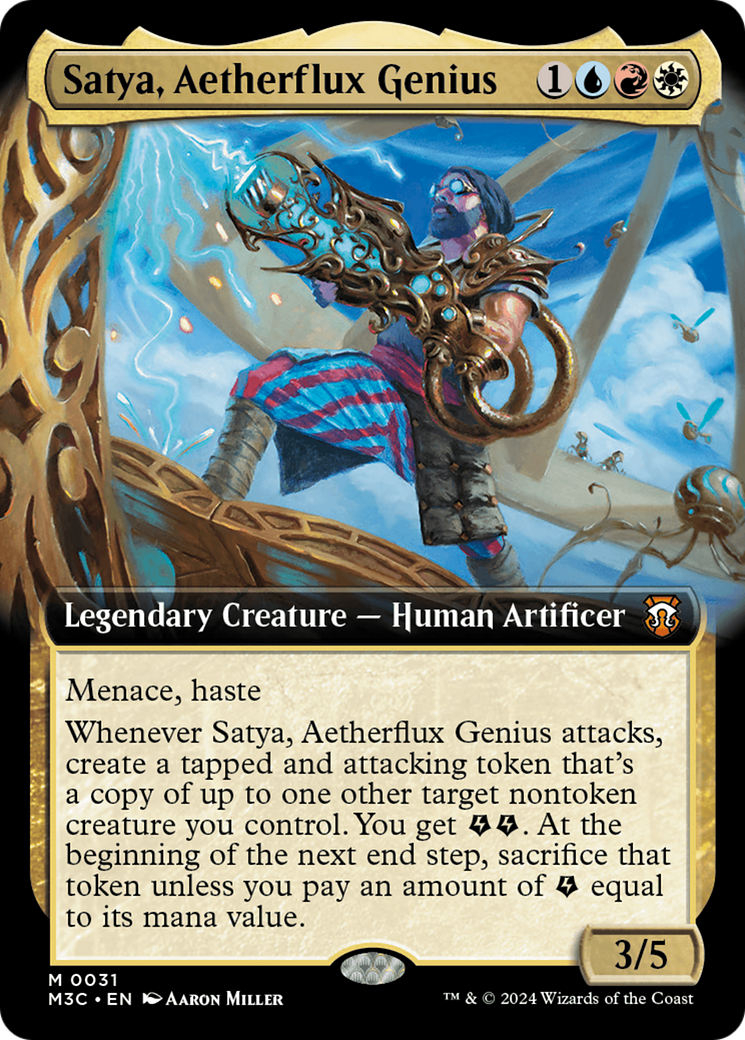 Satya, Aetherflux Genius (Extended Art) [Modern Horizons 3 Commander]
