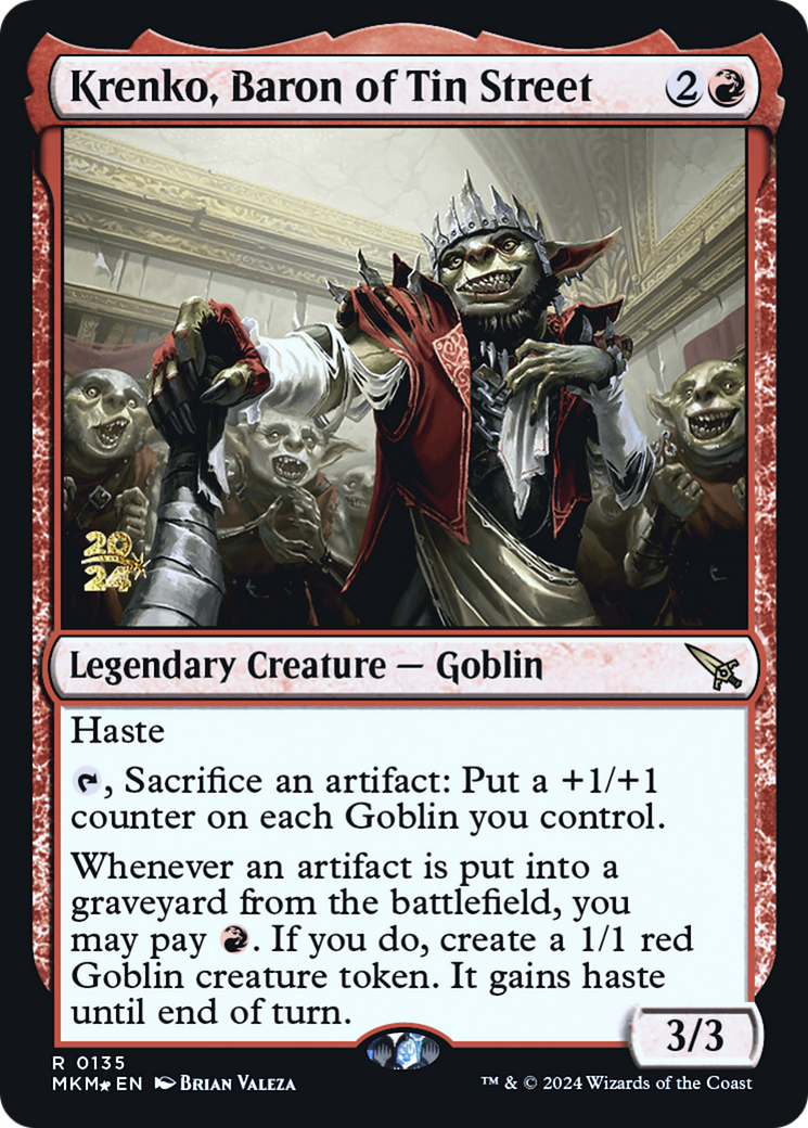 Krenko, Baron of Tin Street [Murders at Karlov Manor Prerelease Promos]