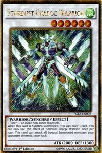 Stardust Charge Warrior [PGL3-EN005] Gold Secret Rare