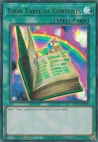 Toon Table of Contents (Green) [LDS1-EN069] Ultra Rare