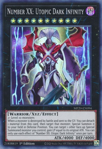 Number XX: Utopic Dark Infinity [MP20-EN094] Super Rare