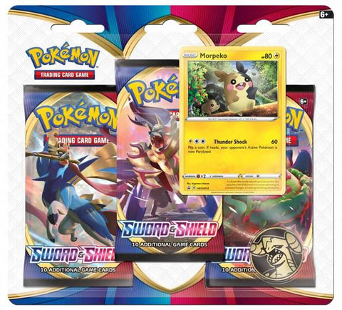 Sword and Shield Three Booster Blister- Morepeko