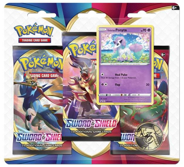 Sword and Shield Three Booster Blister- Ponyta