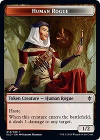 Human Rogue // Food (16) Double-sided Token [Throne of Eldraine Tokens]