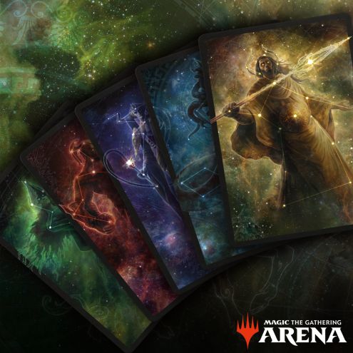 Magic Arena - Theros Stargazing Sleeve Bundle (All 5 Sleeves) Magic Arena - Theros Stargazing Sleeve Bundle (All 5 Sleeves)