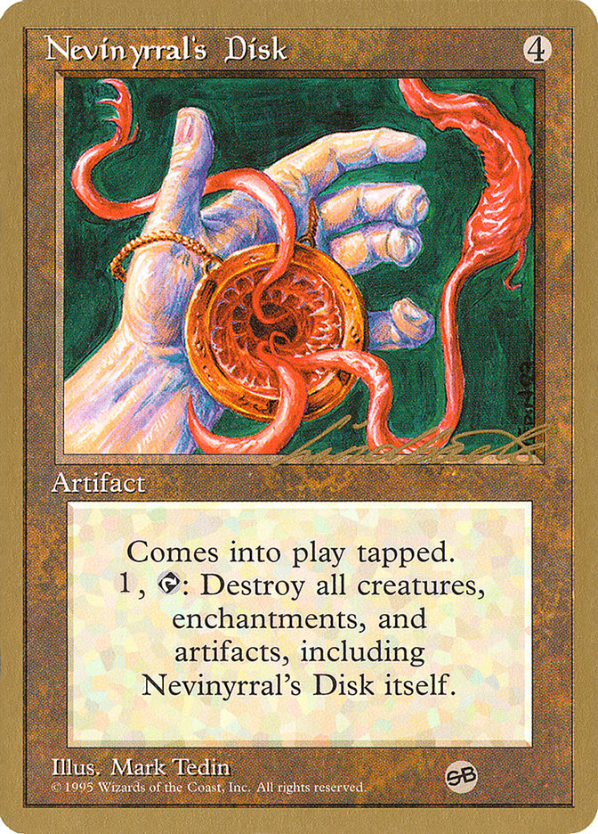 Nevinyrral's Disk (Leon Lindback) (SB) [Pro Tour Collector Set]