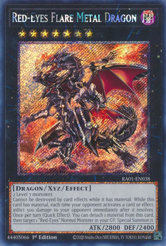 Red-Eyes Flare Metal Dragon [RA01-EN038] Platinum Secret Rare