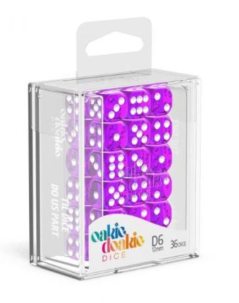 Oakie Doakie Dice Translucent - D6 12mm Purple (36)