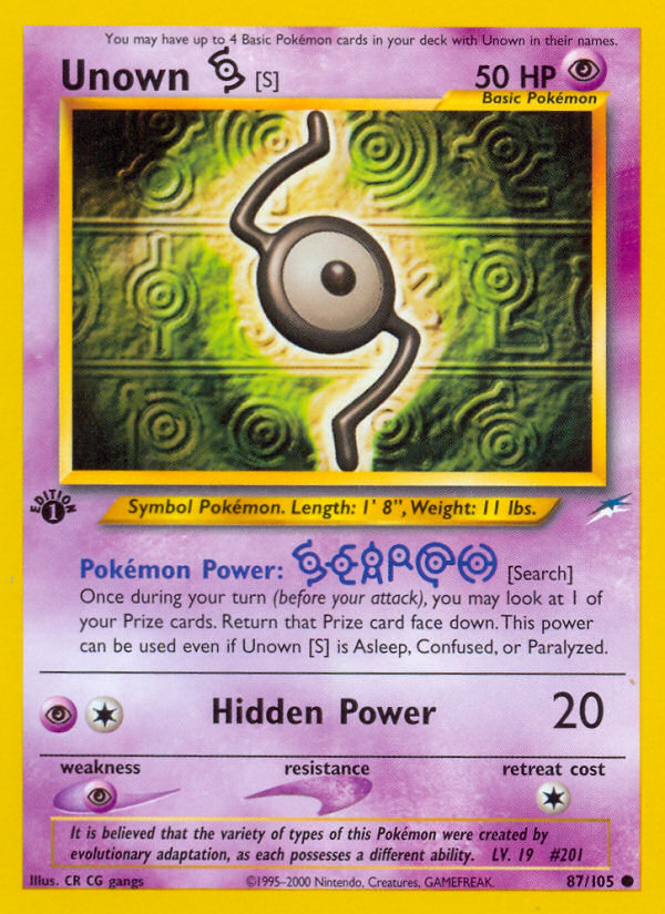 Unown [S] (87/105) [Neo Destiny 1st Edition]