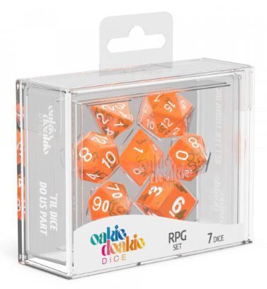 Oakie Doakie Dice Translucent - RPG Set Orange (7)