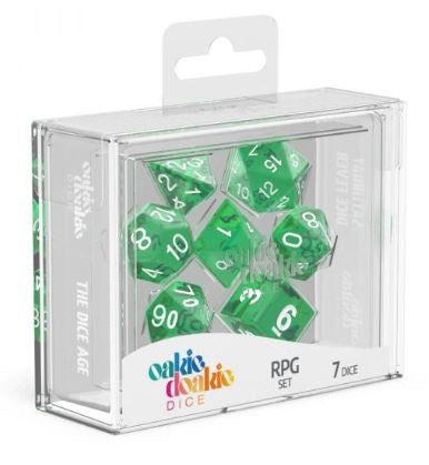 Oakie Doakie Dice Translucent - RPG Set Green (7)