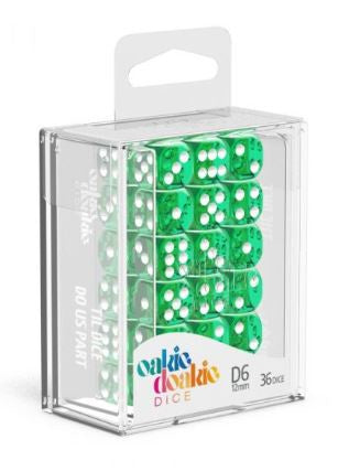Oakie Doakie Dice Translucent - D6 12mm Green (36)