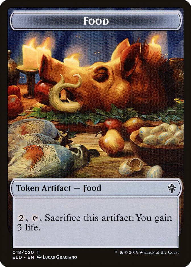 Goat // Food (18) Double-sided Token [Throne of Eldraine Tokens]
