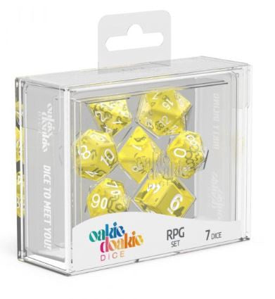 Oakie Doakie Dice Translucent - RPG Set Yellow (7)